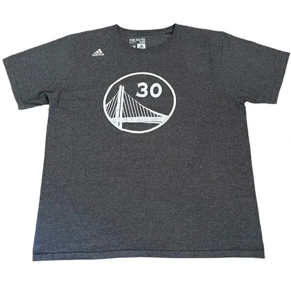 ADIDAS GOLDEN STATE WARRIORS COTTON GREY BASKETBALL T-SHIRT STEPHEN CURRY- LARGE - Picture 5 of 10